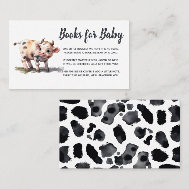 Carte D'accompagnement Holy Cow Cute Baby Cow Baby shower Livres pour béb (Devant / Derrière)