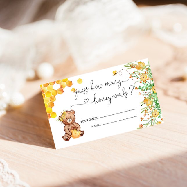 Carte D'accompagnement Honey Bear Devine Combien De Baby showers Jeu (Créateur téléchargé)
