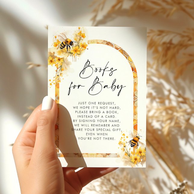 Carte D'accompagnement Honey Bee Fleur sauvage Baby showers Livres Pour B (Créateur téléchargé)