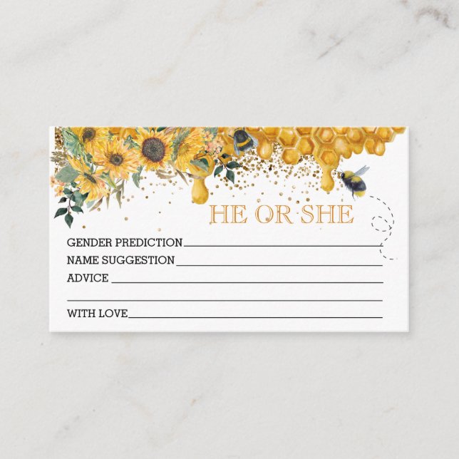 Carte D'accompagnement Honey Bee Genre Révéler Prédictions Devis (Devant)