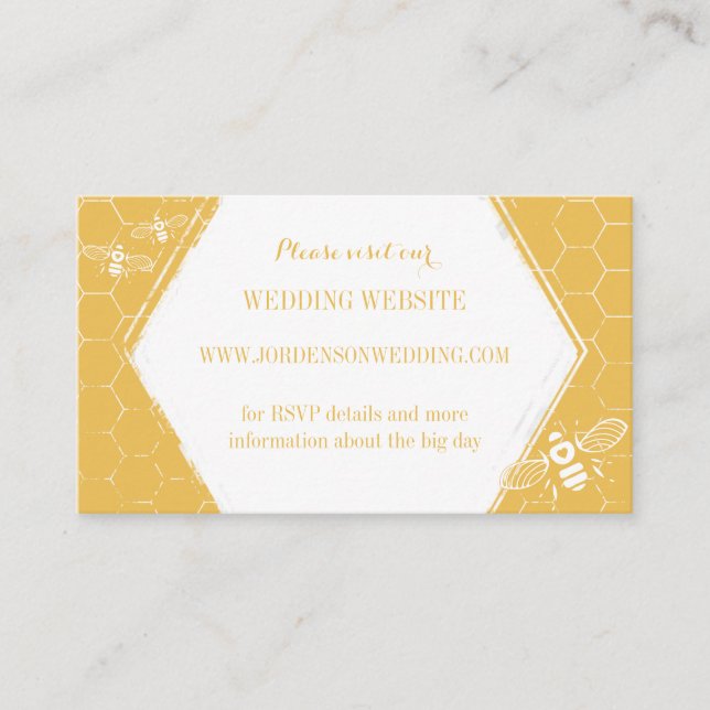 Carte D'accompagnement Honey Bee Golden Yellow Custom Website Card (Devant)