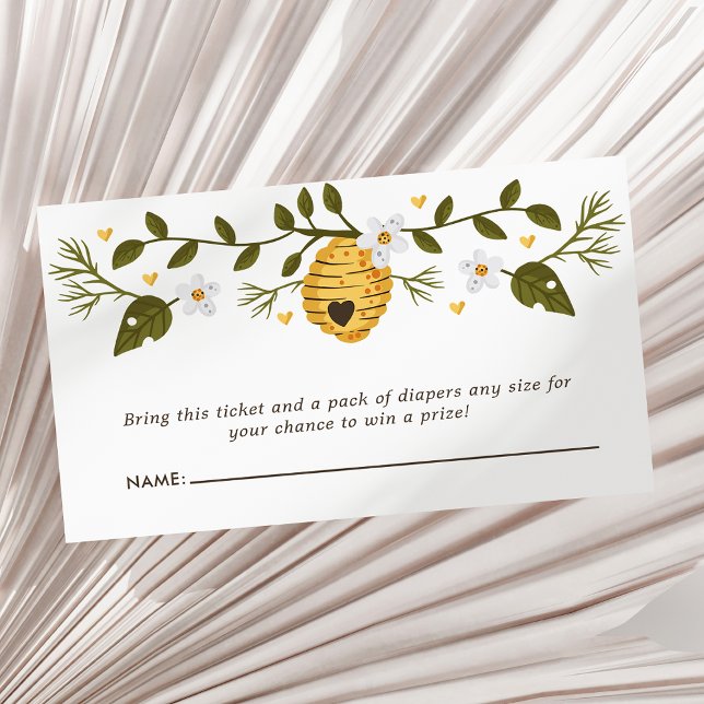 Carte D'accompagnement Honneur Baby shower Bumblebee Déchets Raffin (Créateur téléchargé)