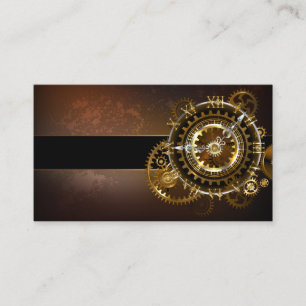 Carte D'accompagnement Horloge Steampunk avec des engrenages anciens