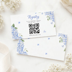 Carte D'accompagnement Hortensia Bleu Élégant Floral Aquarelle