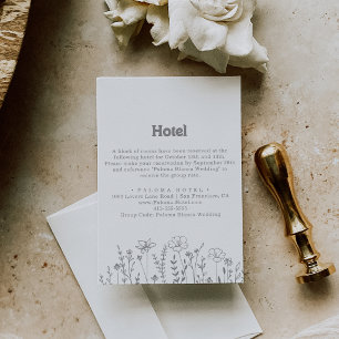 Carte D'accompagnement Hôtel Fleur Sauvage Grise Minimale et Discrète