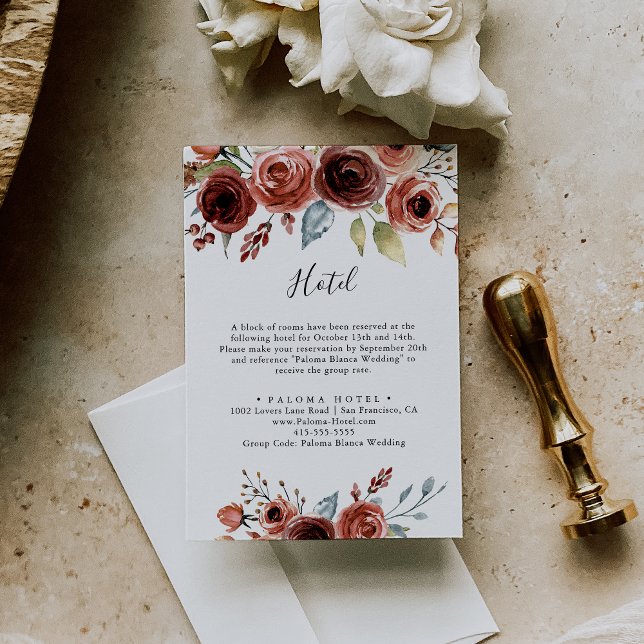 Carte D'accompagnement Hôtel Floral de printemps élégant (Créateur téléchargé)