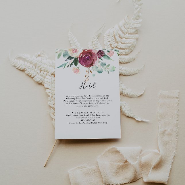 Carte D'accompagnement Hôtel Floral Eucalyptus contemporain (Créateur téléchargé)