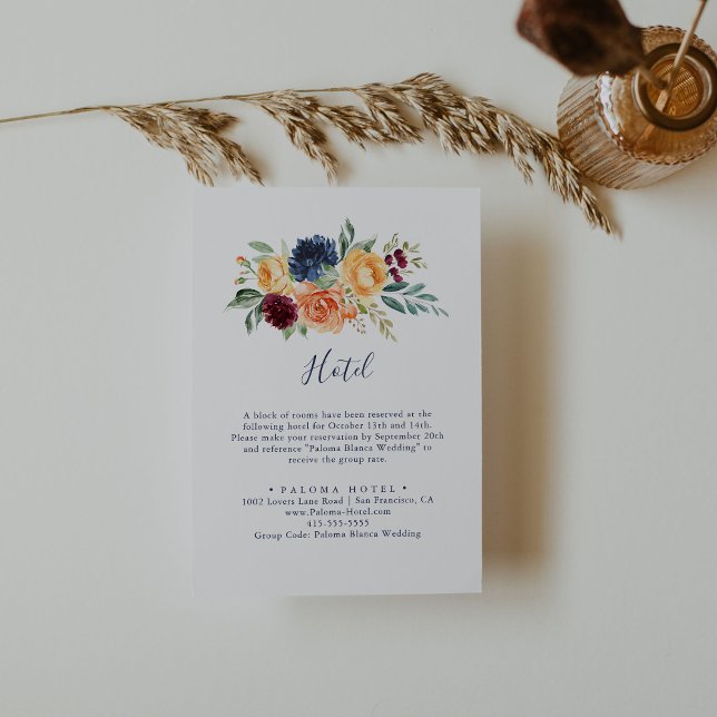 Carte D'accompagnement Hôtel Floral Multicolor élégant (Créateur téléchargé)