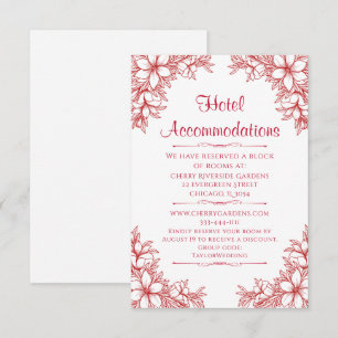 Carte D'accompagnement Hôtel Mariage Red Ornate Hébergement
