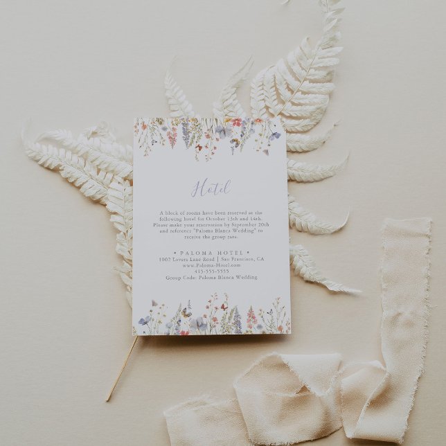 Carte D'accompagnement Hôtel Multicolor Fleur sauvage été (Créateur téléchargé)