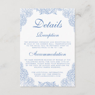Carte D'accompagnement Hydrangea Moderne Détails Floraux Bleu Poussiéreux