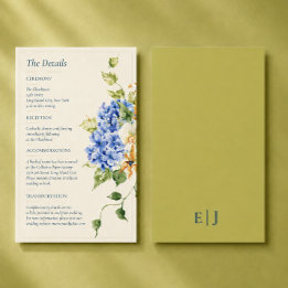 Carte D'accompagnement Hydrangea Orchidée Anthurium Mariage éditorial