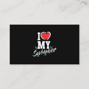 Carte D'accompagnement I Love My Swimmer Swim Team Mor Mama Cadeau