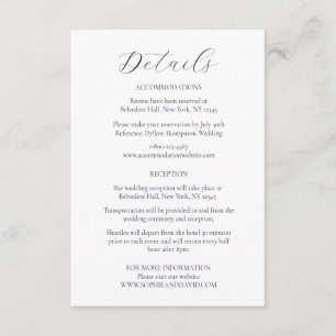 Carte D'accompagnement Ice Blue Snowflake Winter Wedding Détails