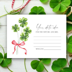 Carte D'accompagnement Idées de soirée de date de fête prénuptiale Clover