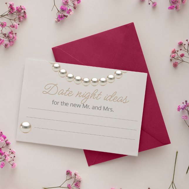 Carte D'accompagnement Idées de soirée en amoureux collier de perles  (Créateur téléchargé)