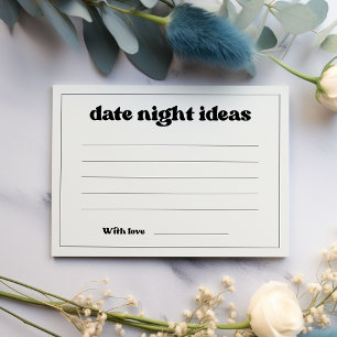 Carte D'accompagnement Idées de soirée en amoureux rétro chic noir et bla