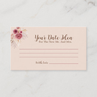 Carte D'accompagnement Idées de soirée romantique florales roses automnal
