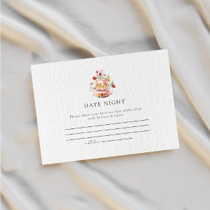 Carte D'accompagnement Idées de soirée romantique pour un thé élégant aux