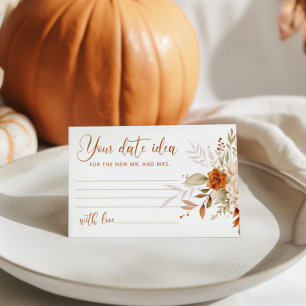 Carte D'accompagnement Idées élégantes de soirée en amoureux d'automne. P