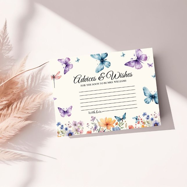 Carte D'accompagnement Il donne des papillons Conseils & Fête des mariées (Créateur téléchargé)