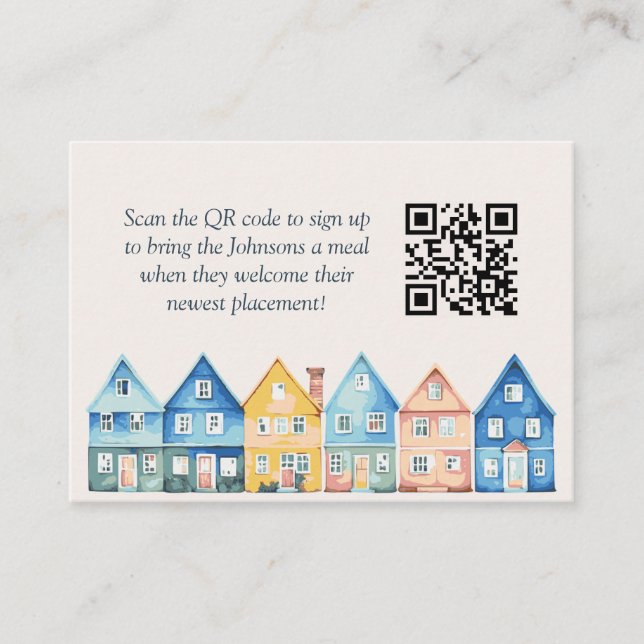 Carte D'accompagnement "Il faut un village" Douche Repas Train code QR (Devant)