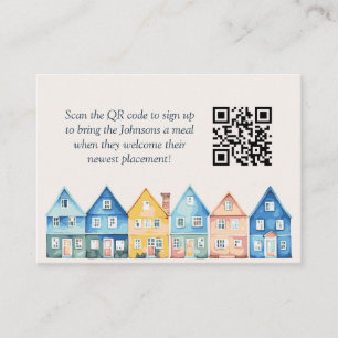 Carte D'accompagnement "Il faut un village" Douche Repas Train code QR