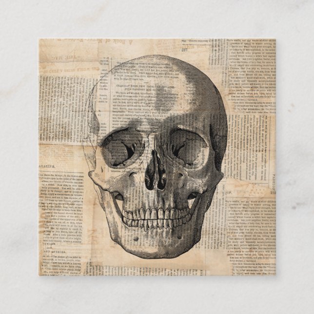 Carte D'accompagnement Illustration du crâne antique Nouvelles de l'art V (Devant)