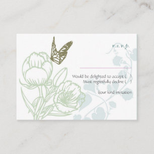 Carte D'accompagnement Illustration Flora & Butterfly Spring Wedding