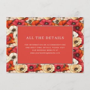 Carte D'accompagnement Illustration florale rouge enjouée