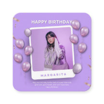 Illustration violette et blanche Joyeux anniversai