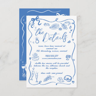 Carte D'accompagnement Illustrations à la main Doodles Détails du Mariage