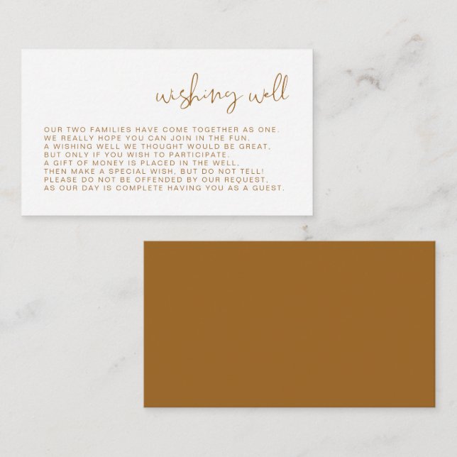 Carte D'accompagnement INDIE Boho Burnt Orange Wishing Well Card (Devant / Derrière)
