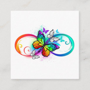 Carte D'accompagnement Infini lumineux avec papillon arc-en-ciel