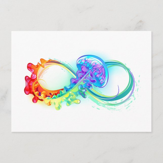 Carte D'accompagnement Infinity avec Rainbow Jellyfish (Devant)