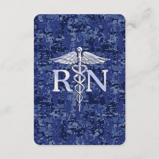 Carte D'accompagnement Infirmière autorisée RN Caduceus sur Camo bleu de  (Devant)