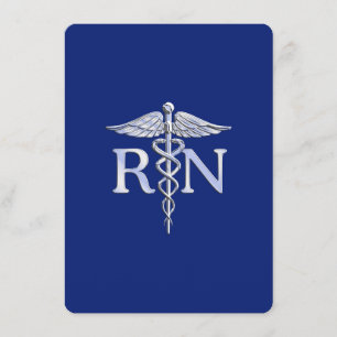 Carte D'accompagnement Infirmière autorisée RN Caduceus sur Navy Blue