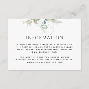 Carte D'accompagnement Information ou autre, Elegant Mariage de verdure