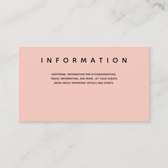 Carte D'accompagnement Information sur la typographie noir rose Micro Mar (Devant)