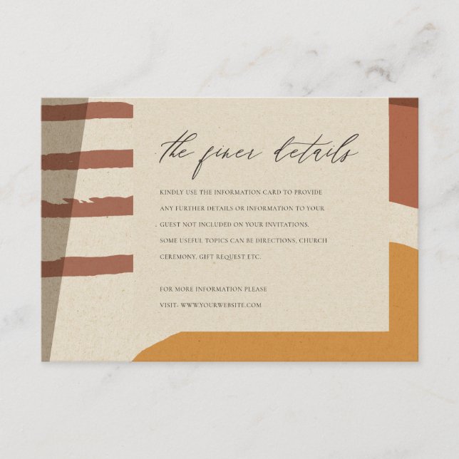 CARTE D'ACCOMPAGNEMENT INFORMATIONS ABSTRAITES SUR LE MARIAGE ARTISTIQUE  (Devant)