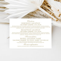 Informations de mariage à l'ancienne en or antique