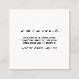 Carte D'accompagnement Informations de mariage personnalisées Clients Noi