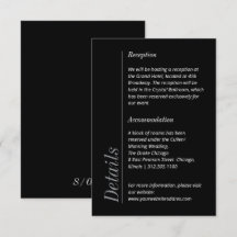 Informations minimalistes sur le Mariage noir et b