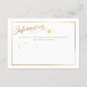 Carte D'accompagnement Informations PixDezines Dazzled/Faux Gold