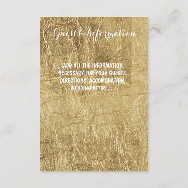 Carte D'accompagnement Informations pour les invités de mariage en feuill (Devant)