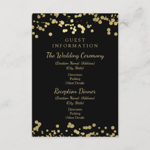 Carte D'accompagnement Informations sur le client mariage Gold Foil Confe