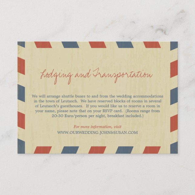 Carte D'accompagnement Informations sur le Mariage de courrier antique (Devant)