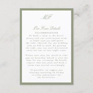 Carte D'accompagnement Informations sur le Mariage de la mesure de Tuxedo