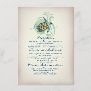 Carte D'accompagnement Informations sur le Mariage de tortue de mer Invit