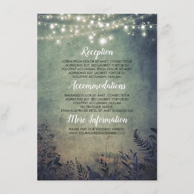 Carte D'accompagnement Informations sur le Mariage des lucioles rustiques (Devant)